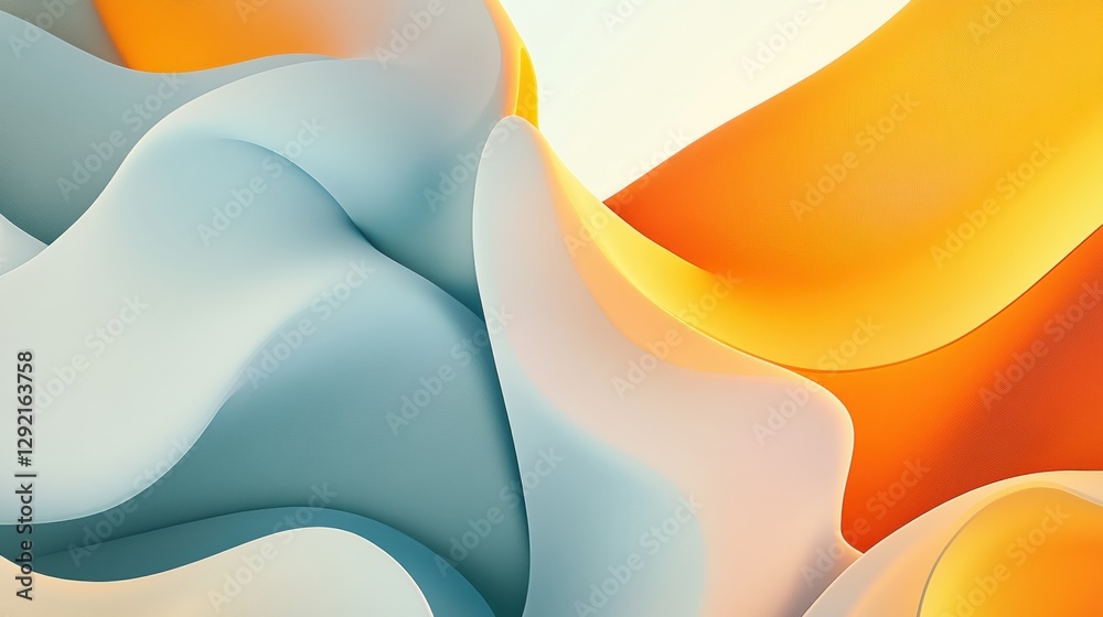 Leinwandbilder fluid waves in warm colors create an abstract art piece showcasing vibrant curves and gentle motion.