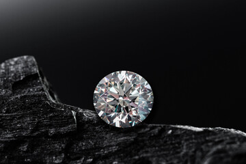diamond on black coal background