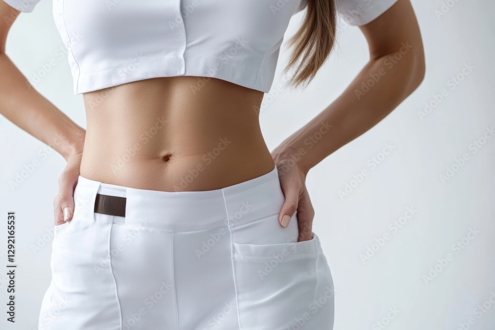 Aufkleber body shape transformation before and after displaying realistic medical photography style. generativ