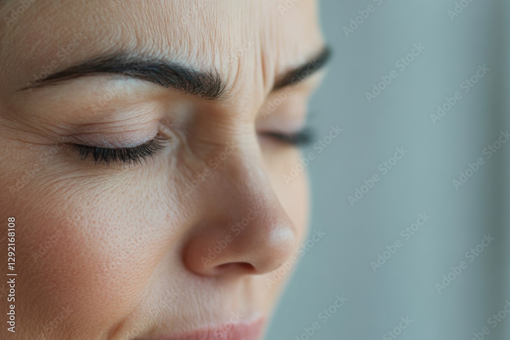 Poster close up of a womans face showing contrast between smooth and aged sides for aesthetic medicine anal