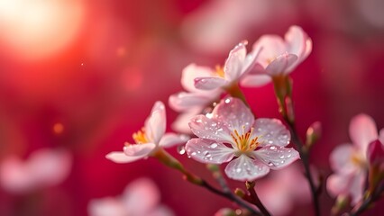 Fototapeta premium Gilded Blooms A Spring Morning Symphony