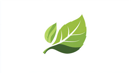 Obraz premium Organic Fresh Food Label with Green Leaf Ecofriendly, natural, and sustainable