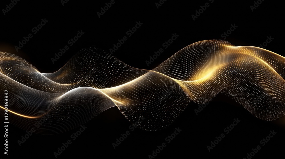 Fototapete Abstract representation of business trust and agreement through flowing waves of light. Generative AI
