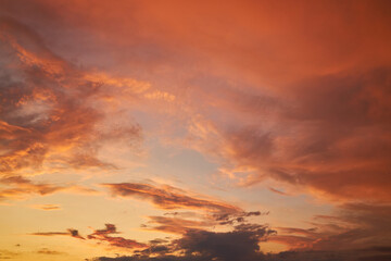 Vibrant Sunset Clouds in a Colorful Evening Sky