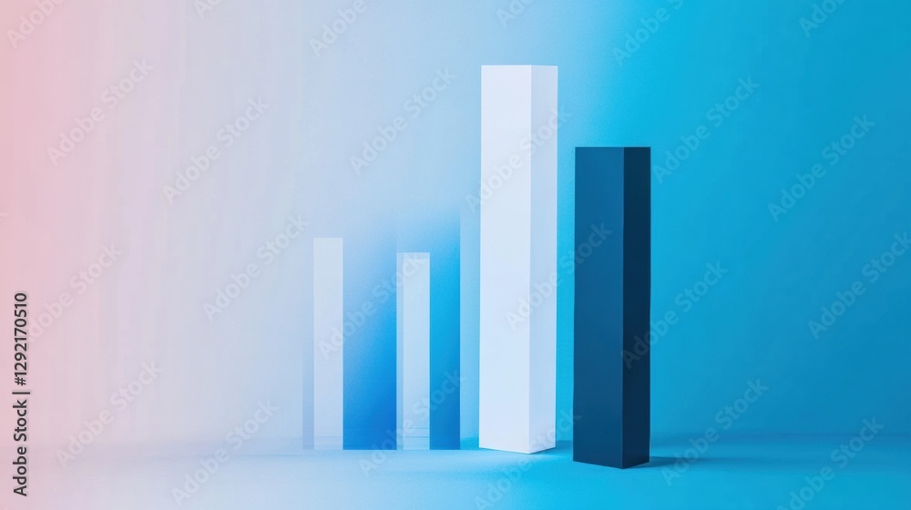 Leinwandbilder bar chart comparison shows transition from low sales to significant growth over time. generative ai