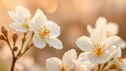 Golden Morning Bliss Luxurious Floral Product Photography with Dewdrops