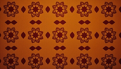 Seamless African tribal pattern with symbolic motifs in warm hues representing heritage
