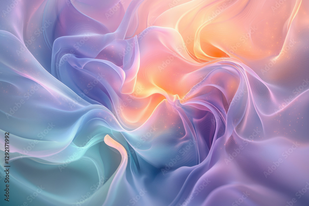 Poster abstract pastel colors swirl, creating a dreamy and ethereal visual effect.