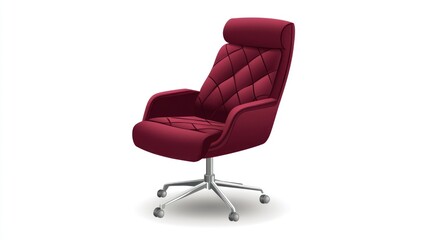 Fototapeta premium Red Leather Office Chair Illustration