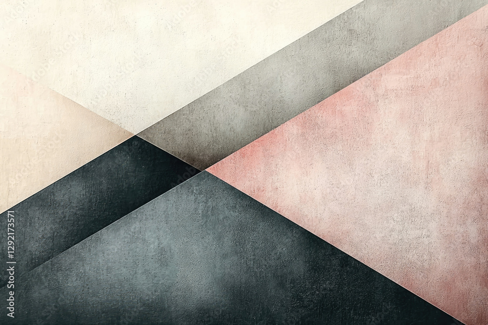 Poster abstract geometric art featuring textured pastel colors in a triangular design.