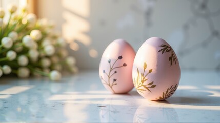 Obraz premium Elegant easter eggs with floral designs