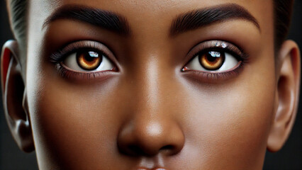Fototapeta premium The Depth of Youth: Close-Up Portraits of Young African American Eyes