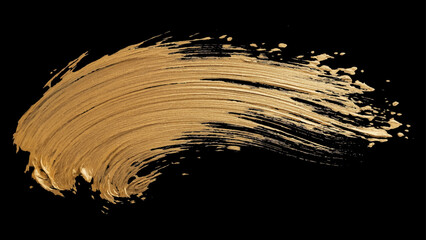 Gold brush stroke texture on black background