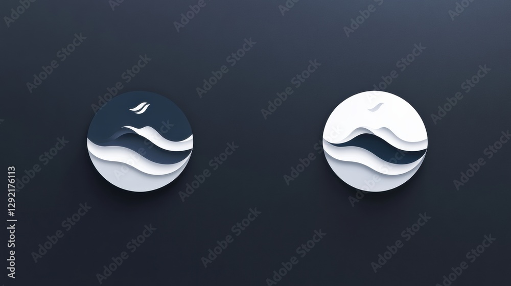 Leinwandbilder comparison between outdated logo and modern redesigned branding concept showcasing sleek and minimal