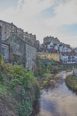 A beautiful view of the Dean Village in Edinburgh, UK