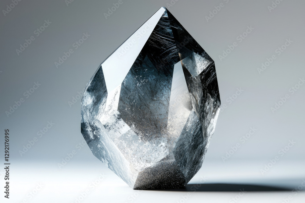 Poster A captivating image of a smoky quartz crystal, exhibiting intricate facets and a unique textured surface.