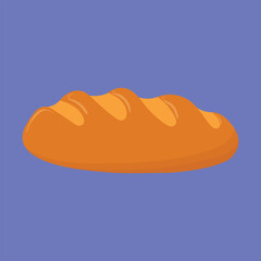 Bread Loaf Illustration Vector. french bread icon vector. bread loaf french design