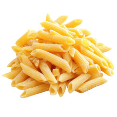 Fototapeta premium Dry macaroni pasta piled on a Transparent background ready for cooking or culinary creations, dry macaroniisolated on PNG background