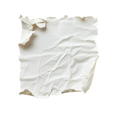 Obraz premium Crumpled white paper isolated on a clean Transparent background highlighting texture and detail for artistic use, Paper isolated on PNG background with clipping path.