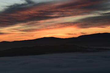 Fototapeta premium beautiful and colorful sunrise in the springtime