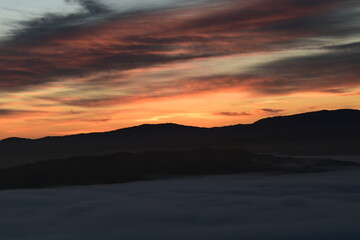 beautiful and colorful sunrise in the springtime