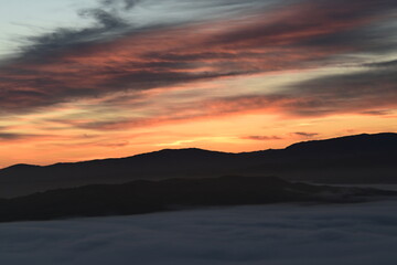 beautiful and colorful sunrise in the springtime