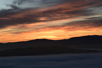 beautiful and colorful sunrise in the springtime