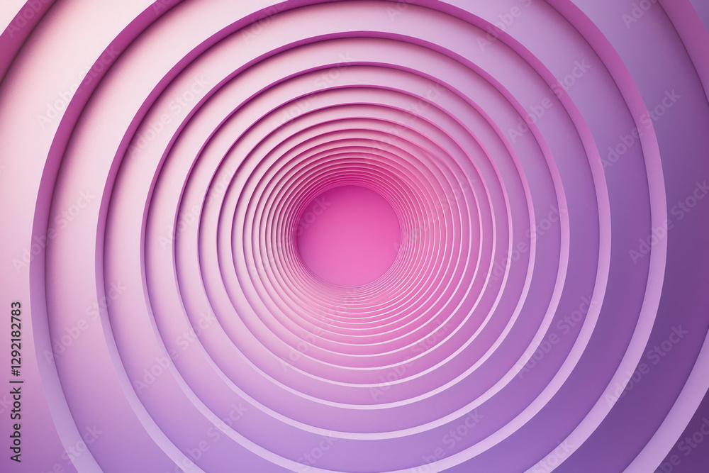 Aufkleber Abstract image of concentric circles in shades of pink, creating an illusion of depth and a tunnel-like effect.