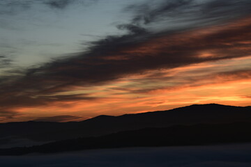 beautiful and colorful sunrise in the springtime