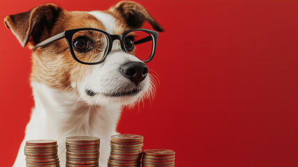 dog and coins