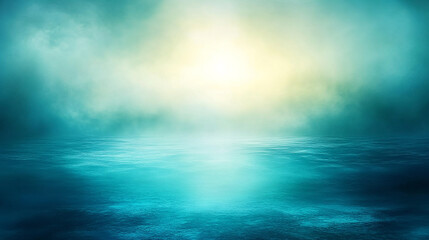 Serene seascape at dawn with misty waters reflecting soft light and tranquil atmosphere