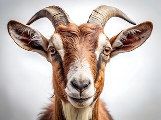 Obraz premium Close-up of a curious goat with expressive eyes.
