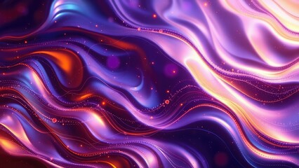 Obraz premium Flowing abstract patterns with vibrant colors and smooth textures in a digital art composition. Generative AI
