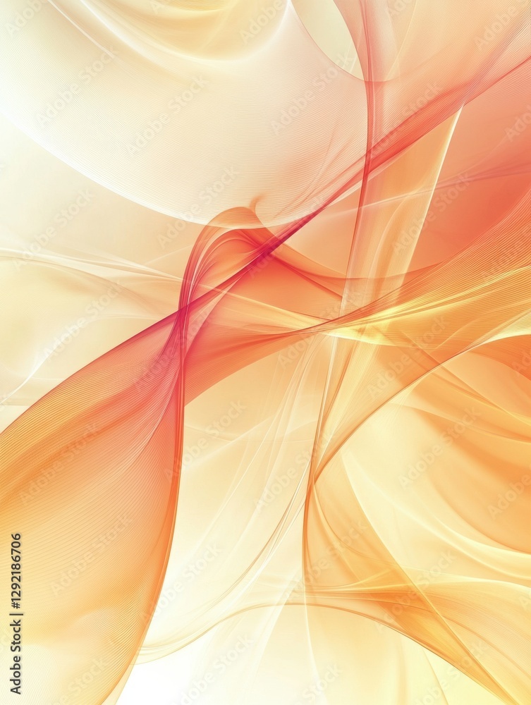 Poster Soft swirling abstract patterns in warm tones create a soothing visual effect for creative projects or backgrounds. Generative AI