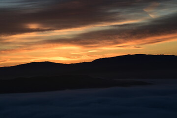 beautiful and colorful sunrise in the springtime