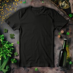 St. Patrick's Day Black T-Shirt Mockup