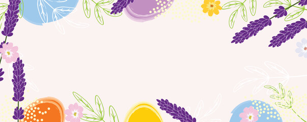 Beautiful nature-inspired Easter banner with a soft, cheerful spring theme