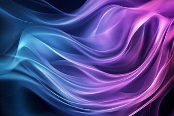 Fototapeta premium Abstract Purple and Blue Waves with Futuristic Glowing Effects – Dynamic Background
