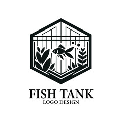 Fish Tank Vector Logo Design