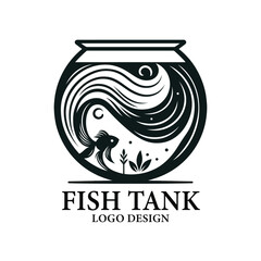 Fish Tank Vector Logo Design