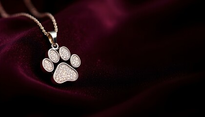 Silver Paw Print Pendant Jewelry