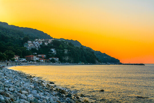 Sunset over Agios Ioannis, Greece