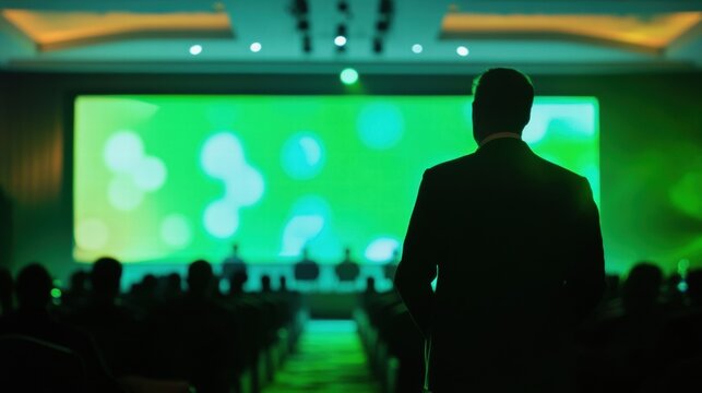 Professional Addressing Audience at a Corporate Convention