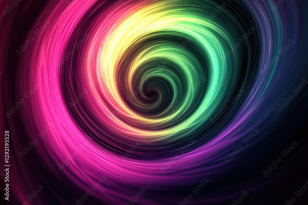 Poster abstract swirling vortex of vibrant colors, creating a hypnotic and mesmerizing visual effect.