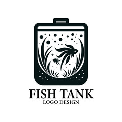 Fish Tank Vector Logo Design