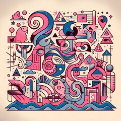 Obraz premium graphic representation of the Aquarius sign 79