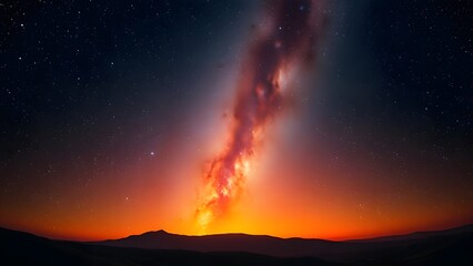 Obraz premium Starry Tapestry A Futuristic Celestial Symphony in the Night Sky