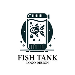 Fish Tank Vector Logo Design