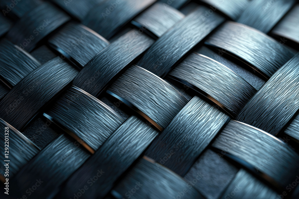 Aufkleber Close-up of a dark, woven texture with intricate, overlapping strands creating a complex pattern.