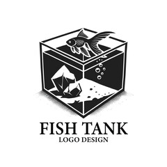 Fish Tank Vector Logo Design